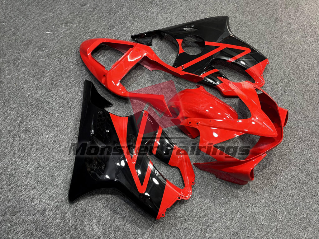 Honda CBR600 F4i custom ABS fairings 2001 - 2003 in Gloss Black & Red - durable replacement kit, Monster Fairings
