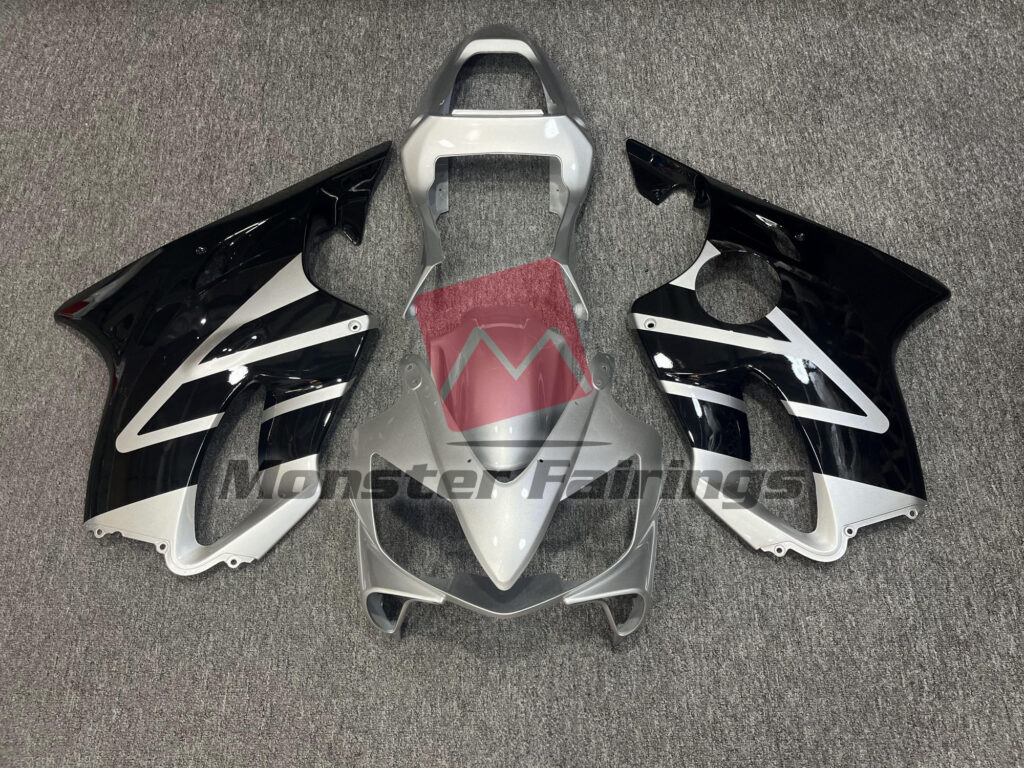 Honda CBR600 F4i 2001 - 2003 Gloss Silver & Black ABS fairings - custom motorcycle bodywork kit by Monster Fairings