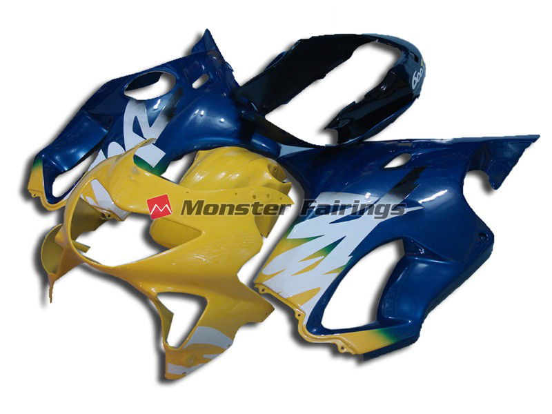 Honda CBR600 F4 1999 - 2000 Yellow Blue ABS fairings - custom motorcycle bodywork kit by Monster Fairings