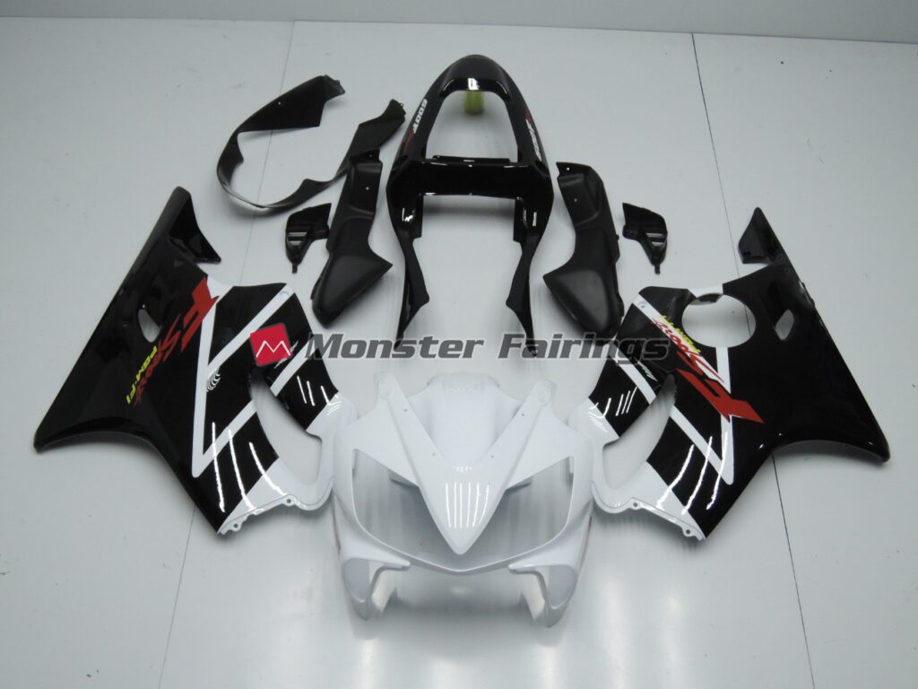 Honda CBR600 F4i 2001 - 2003 Gloss White Black ABS fairings - custom motorcycle bodywork kit by Monster Fairings