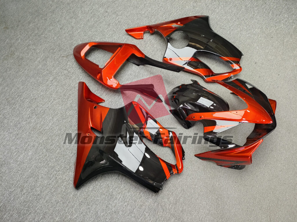 Honda CBR600 F4i custom ABS fairings 2001 - 2003 in Gloss Deep Orange & Black - durable replacement kit, Monster Fairings