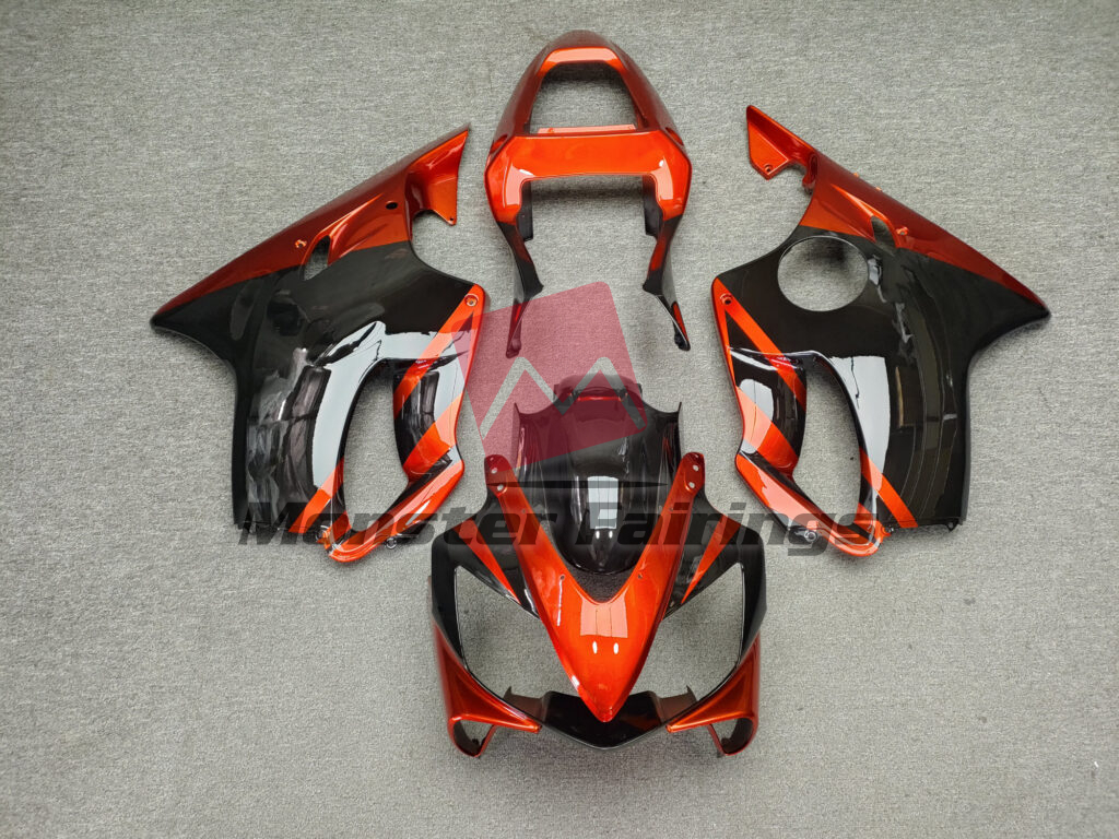 Honda CBR600 F4i 2001 - 2003 Gloss Deep Orange & Black ABS fairings - custom motorcycle bodywork kit by Monster Fairings