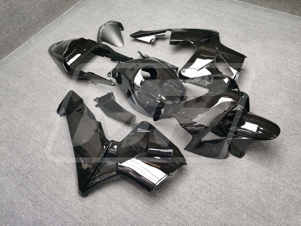 2003 - 2004 Honda CBR600RR Gloss Black fairing set - ABS injection, custom painted by Monster Fairings