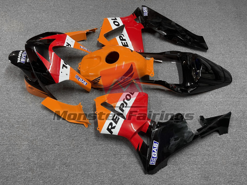 Honda CBR600RR custom ABS fairings 2003 - 2004 in Gloss Classic Repsol - durable replacement kit, Monster Fairings