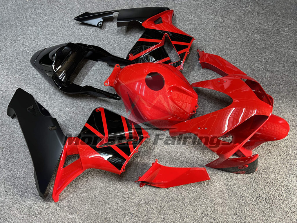 Honda CBR600RR custom ABS fairings 2003 - 2004 in Gloss Red With Black - durable replacement kit, Monster Fairings