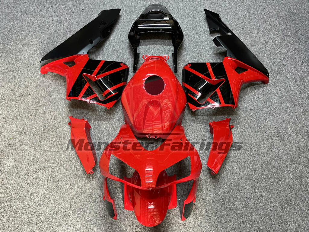Honda CBR600RR 2003 - 2004 Gloss Red With Black ABS fairings - custom motorcycle bodywork kit by Monster Fairings