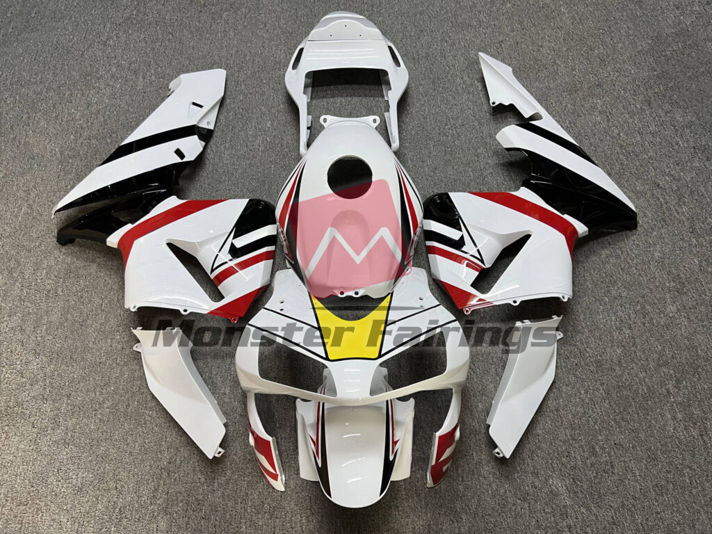Honda CBR600RR 2003 - 2004 Gloss White & Black With Red ABS fairings - custom motorcycle bodywork kit by Monster Fairings