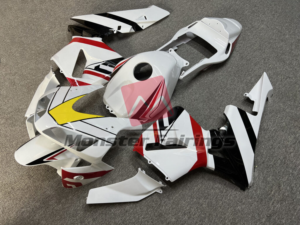 Gloss White & Black With Red ABS fairings for Honda CBR600RR 2003 - 2004 - premium OEM fit kit by Monster Fairings