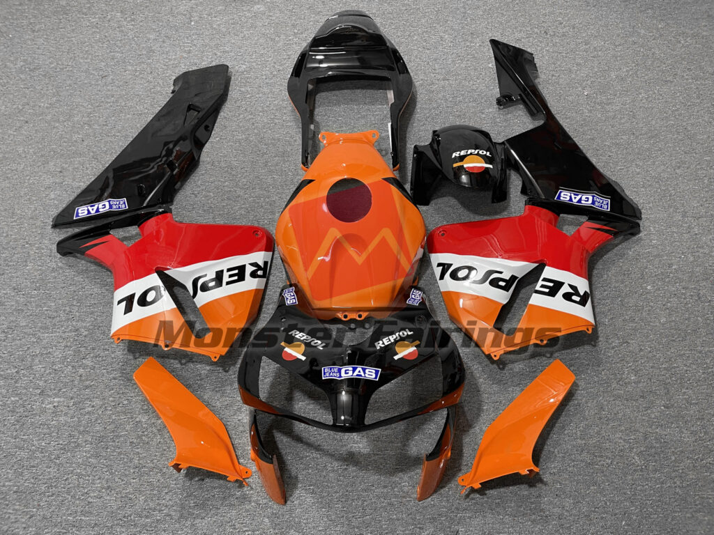 Honda CBR600RR 2003 - 2004 Gloss Classic Repsol 2 ABS fairings - custom motorcycle bodywork kit by Monster Fairings