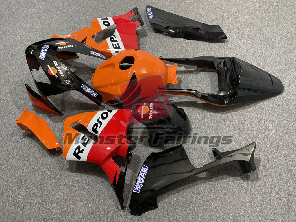 2003 - 2004 Honda CBR600RR Gloss Classic Repsol 2 fairing set - ABS injection, custom painted by Monster Fairings