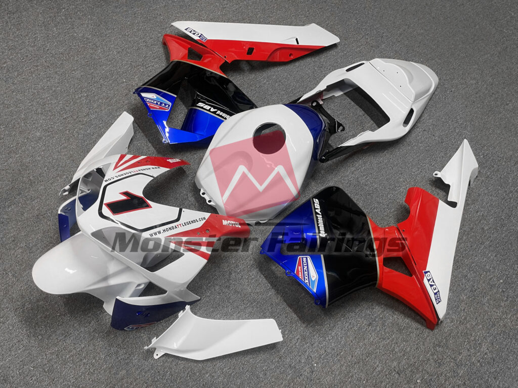 Gloss White Red Black & Blue ABS fairings for Honda CBR600RR 2003 - 2004 - premium OEM fit kit by Monster Fairings