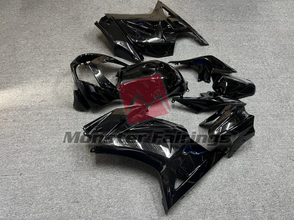 2008 - 2013 Kawasaki Ninja 250 Black Gloss fairing set - ABS injection, custom painted by Monster Fairings