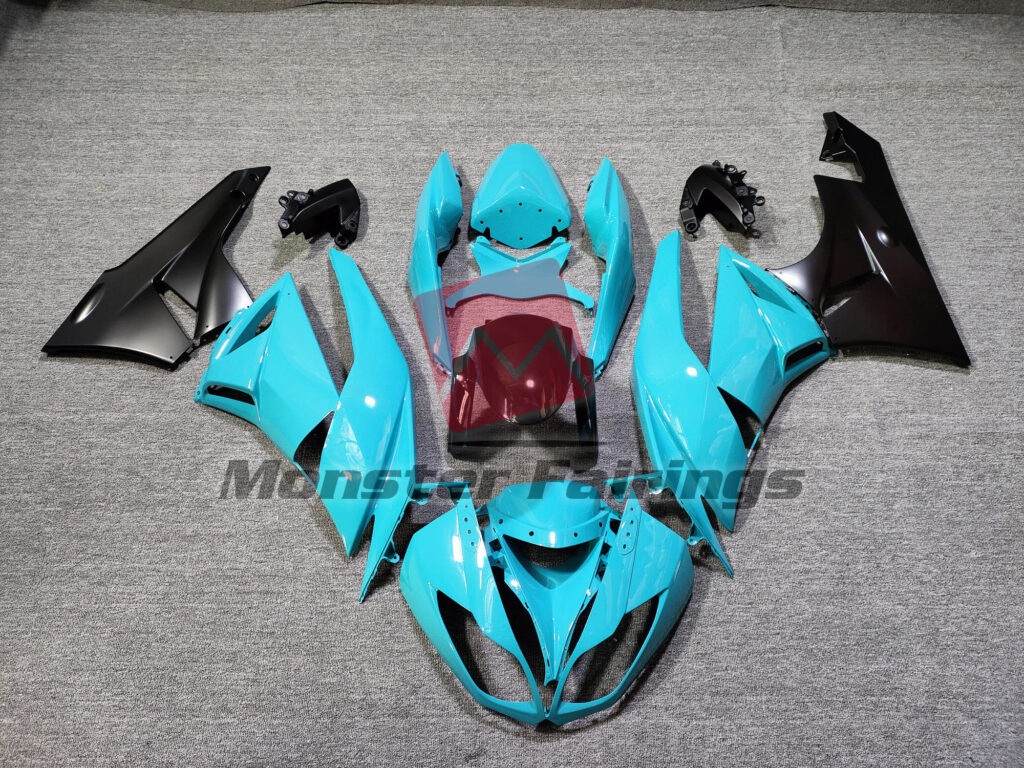 Kawasaki ZX6R 2009 - 2012 Blue ABS fairings - custom motorcycle bodywork kit by Monster Fairings