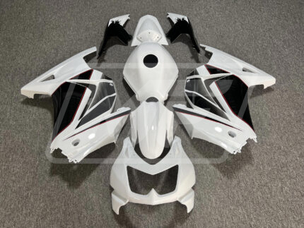 Kawasaki Ninja 250 2008-2013 Gloss White & Black with Red ABS Fairings | Monster Fairings