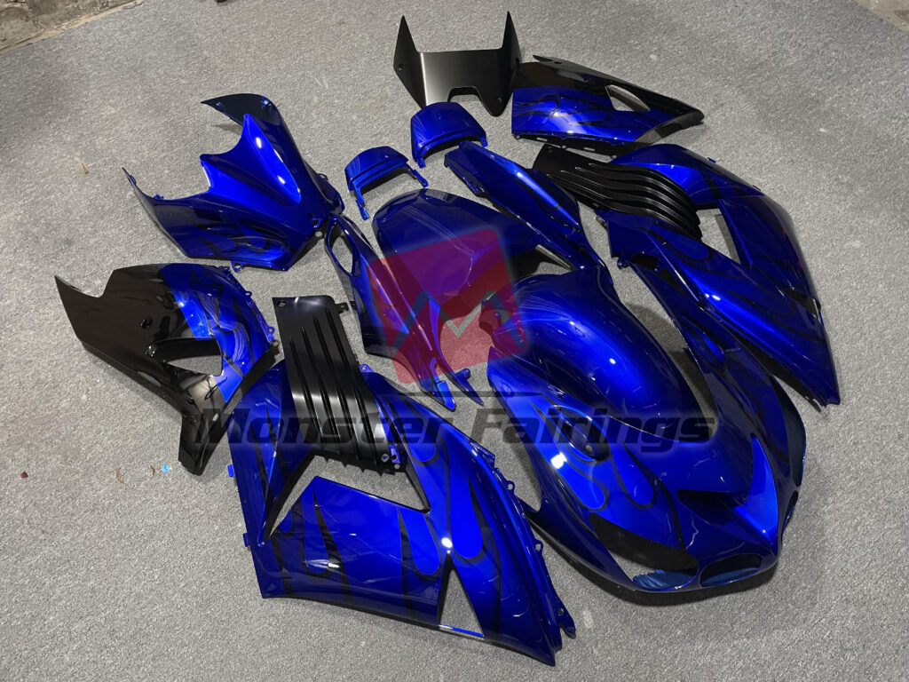 Kawasaki ZX14R custom ABS fairings 2006 - 2011 in Blue Gloss - durable replacement kit, Monster Fairings