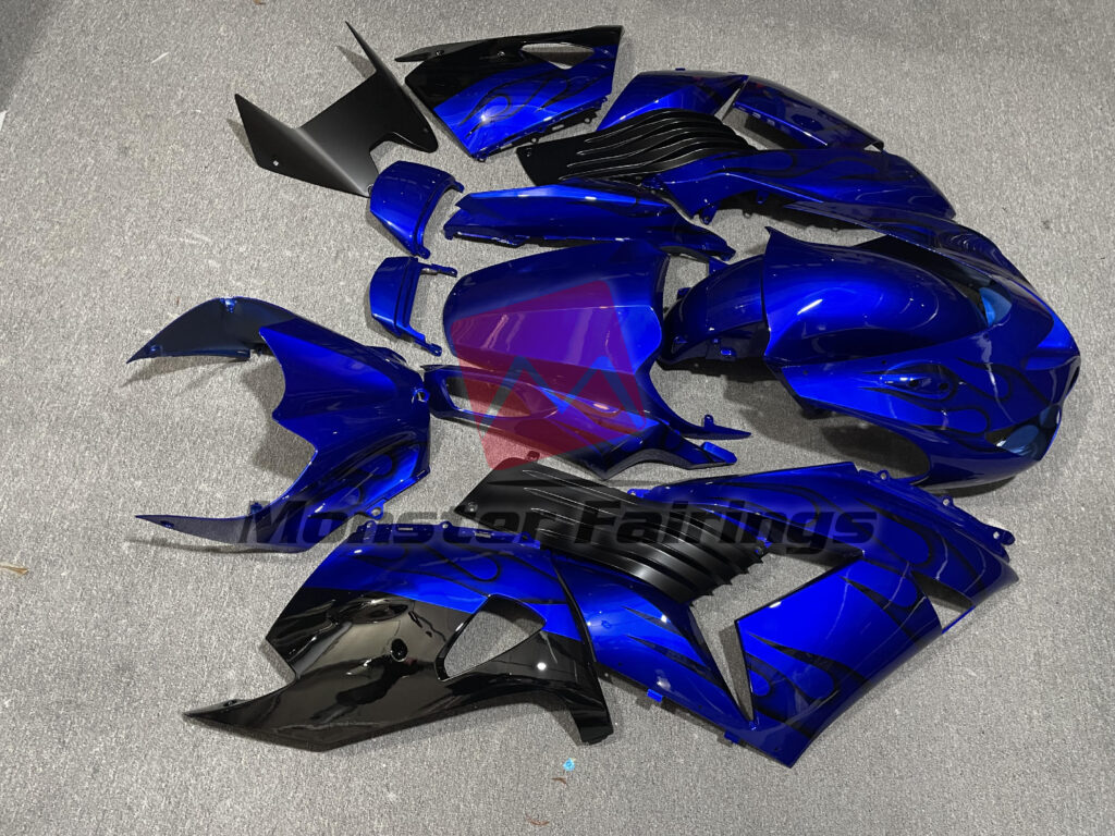 2006 - 2011 Kawasaki ZX14R Blue Gloss fairing set - ABS injection, custom painted by Monster Fairings