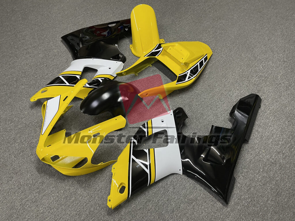 Gloss Yellow & Black with White ABS fairings for Yamaha R1 2000 - 2001 - premium OEM fit kit by Monster Fairings