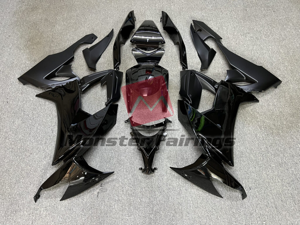 Kawasaki ZX10R 2008 - 2010 Gloss Black ABS fairings - custom motorcycle bodywork kit by Monster Fairings