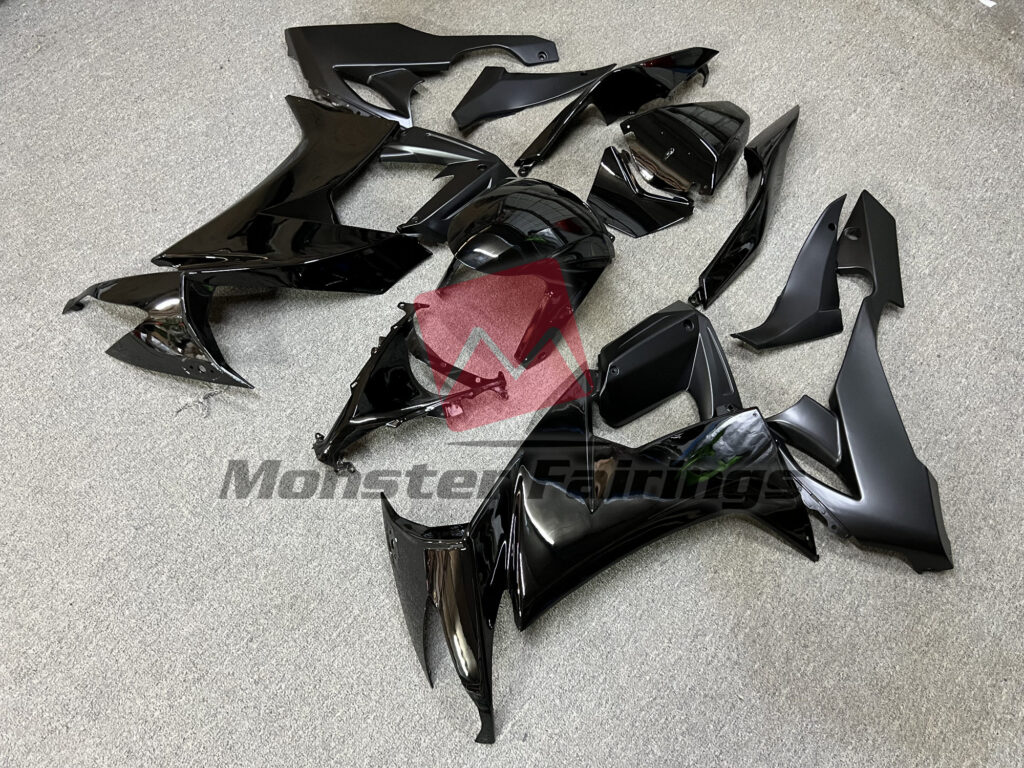 Kawasaki ZX10R custom ABS fairings 2008 - 2010 in Gloss Black - durable replacement kit, Monster Fairings