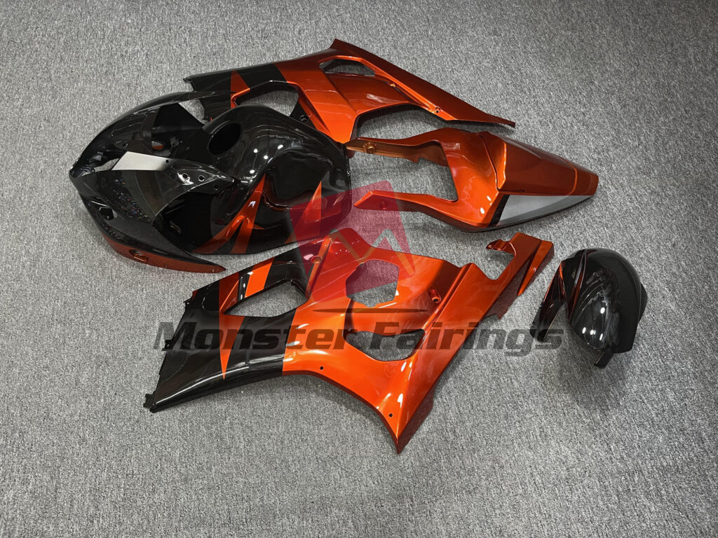2003 - 2004 Suzuki GSXR 1000 Gloss Burnt Orange & Black fairing set - ABS injection, custom painted by Monster Fairings