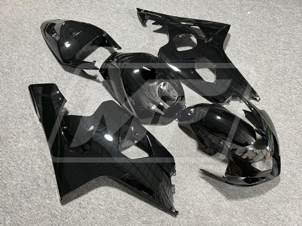 2004 - 2005 Suzuki GSXR Gloss Black fairing set - ABS injection, custom painted by Monster Fairings