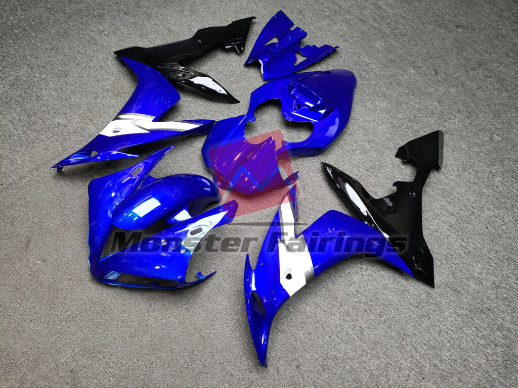 Yamaha R1 custom ABS fairings 2004 - 2006 in Gloss Blue With Black & White - durable replacement kit, Monster Fairings