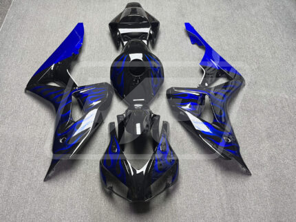 Honda CBR1000RR 2006-2007 Blue Flame with Logos ABS Fairings | Monster Fairings
