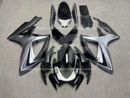 Suzuki GSXR 600-750 2006-2007 Light Silver and Black ABS Fairings | Monster Fairings