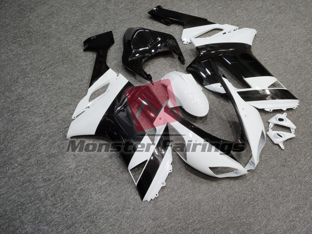 Gloss White & Black ABS fairings for Kawasaki ZX6R 2007 - 2008 - premium OEM fit kit by Monster Fairings