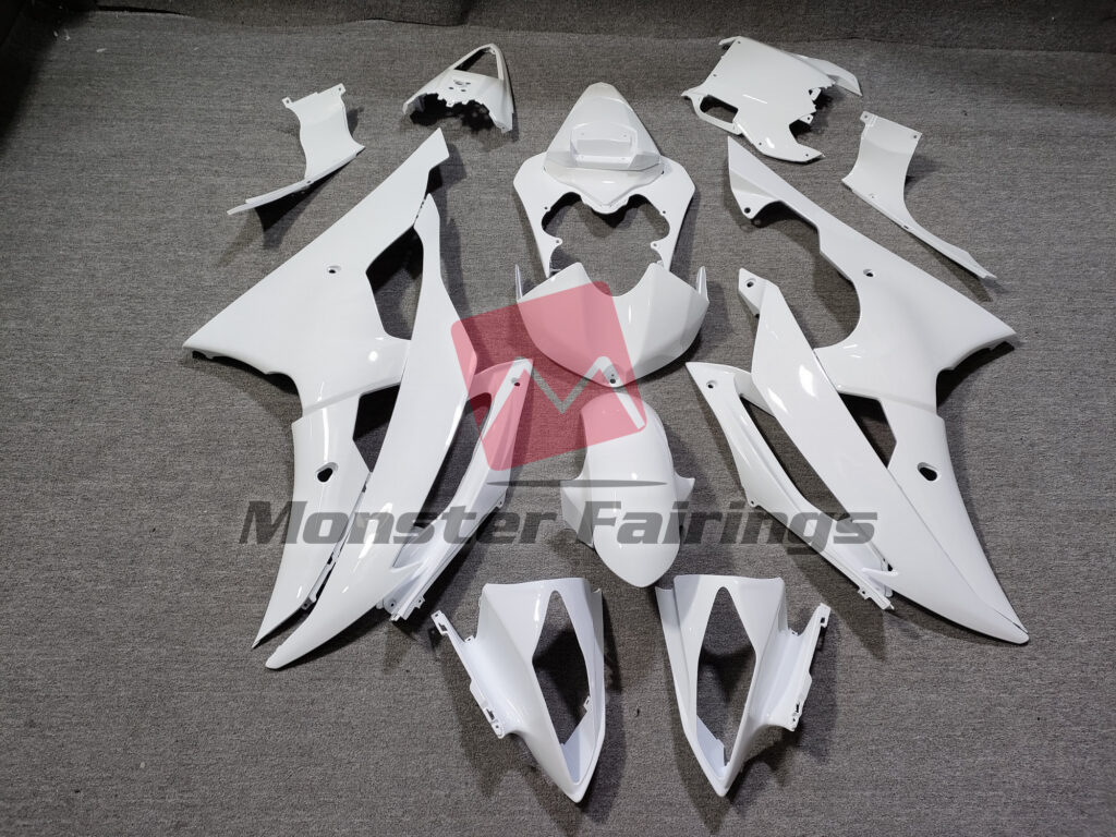 Yamaha R6 2008 - 2016 Full Gloss White ABS fairings - custom motorcycle bodywork kit by Monster Fairings