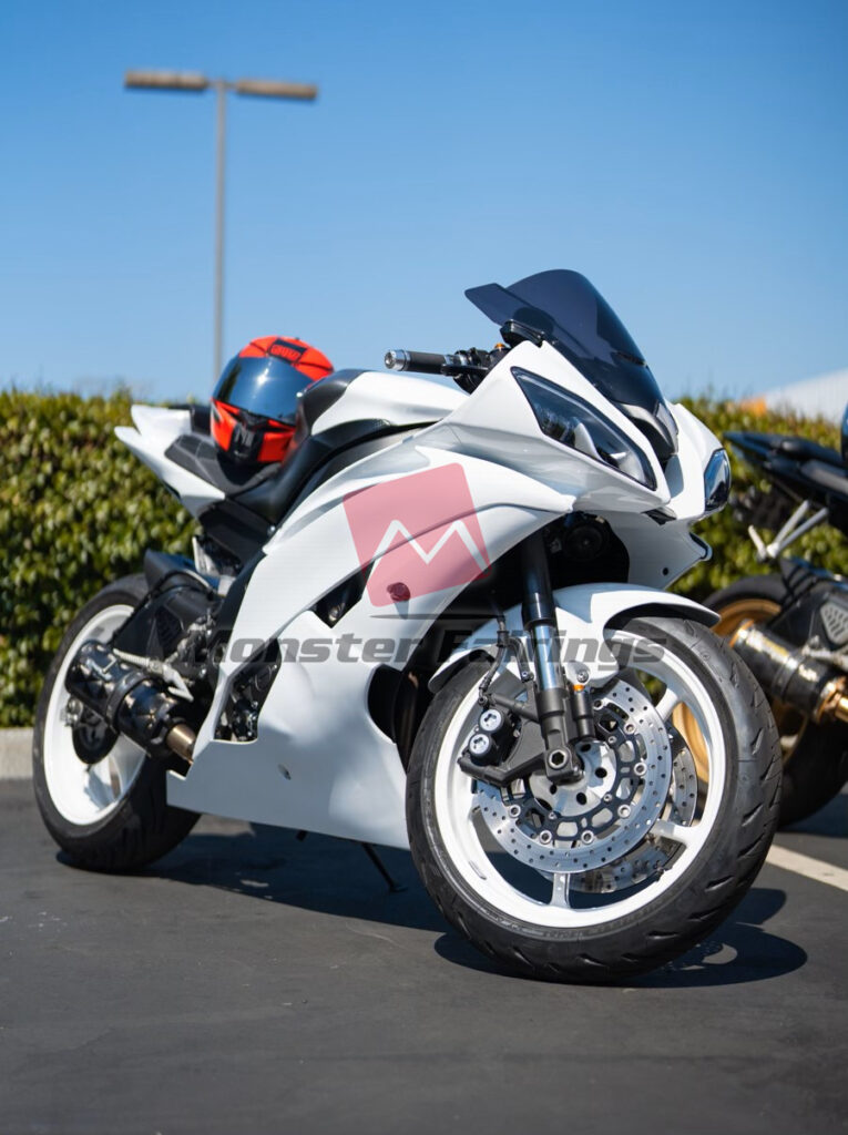 Monster Fairings ABS fairing kit for Yamaha R6 2008 - 2016 - Full Gloss White, precise OEM fit