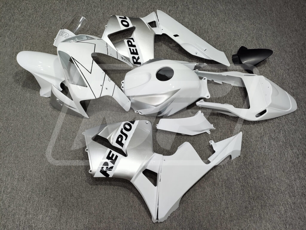 Honda CBR600RR 2003 - 2004 ABS fairings, Gloss White & Silver Repsol - high - quality motorcycle kit by Monster Fairings