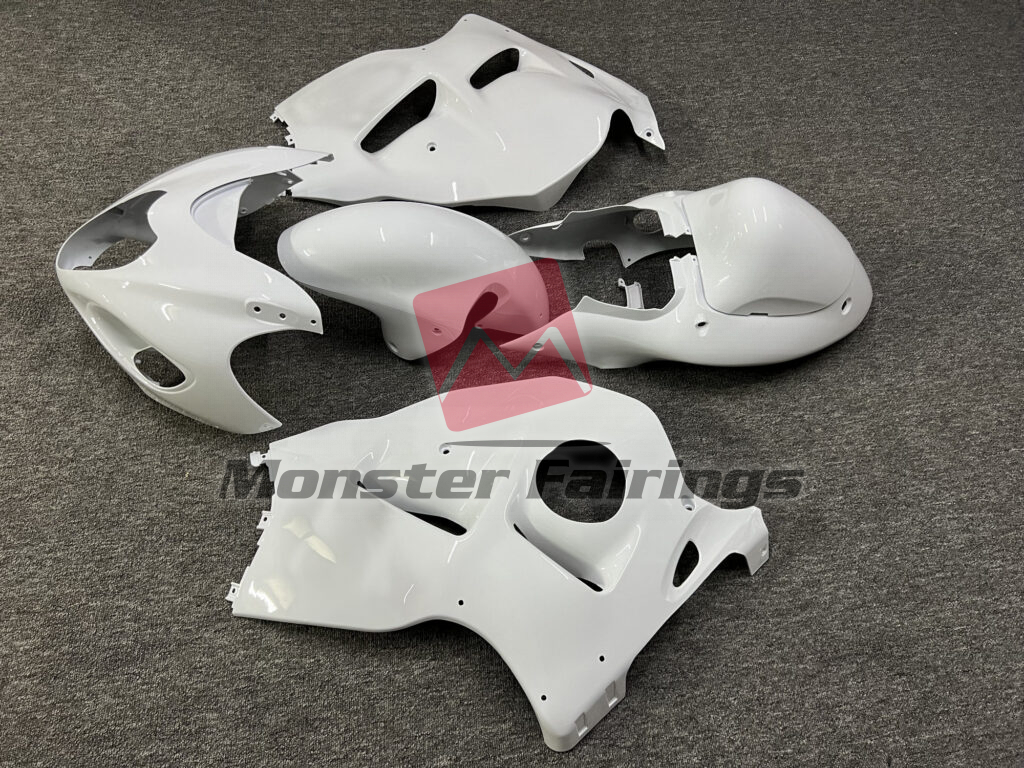 Suzuki GSXR1300 custom ABS fairings 1997 - 2007 in Gloss White - durable replacement kit, Monster Fairings
