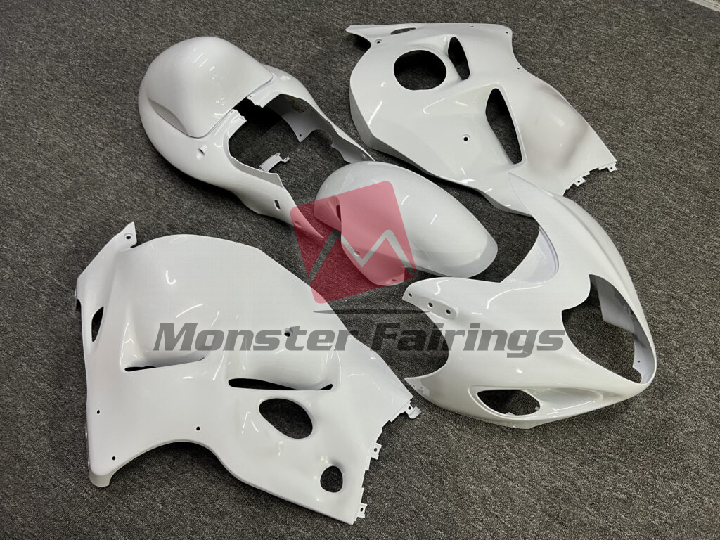 1997 - 2007 Suzuki GSXR1300 Gloss White fairing set - ABS injection, custom painted by Monster Fairings