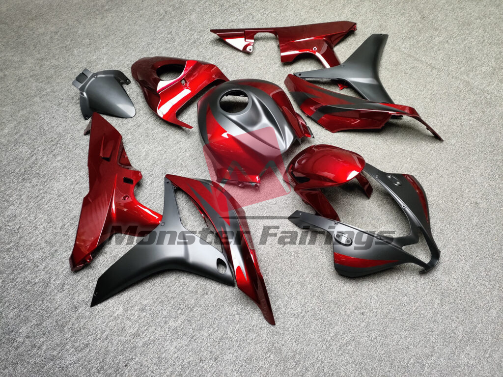 Gloss Candy Red & Matte Black ABS fairings for Honda CBR600RR 2007 - 2008 - premium OEM fit kit by Monster Fairings