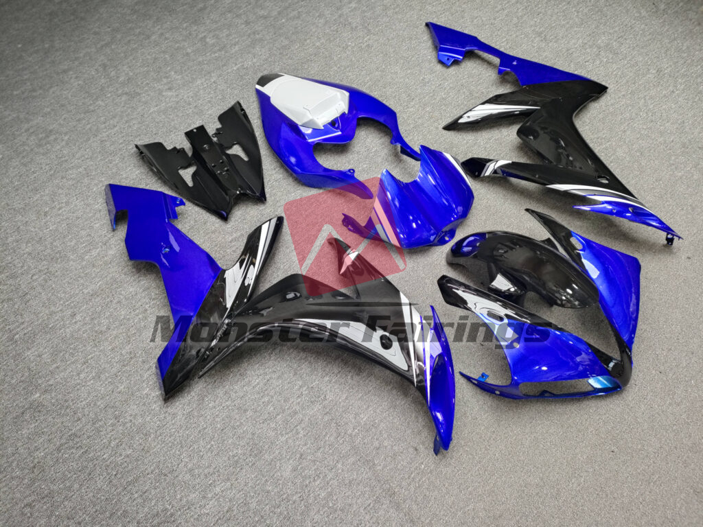 Gloss Blue, Black & Silver with White ABS fairings for Yamaha R1 2004 - 2006 - premium OEM fit kit by Monster Fairings