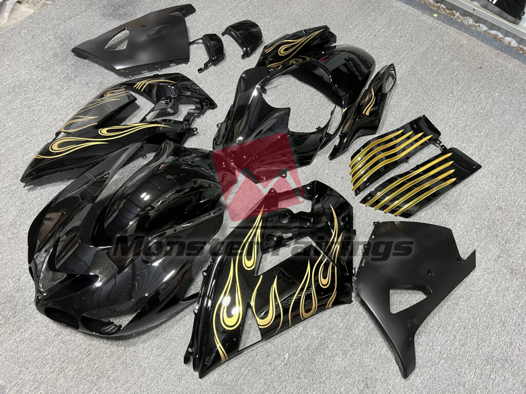 Black Gold ABS fairings for Kawasaki ZX14R 2006 - 2011 - premium OEM fit kit by Monster Fairings