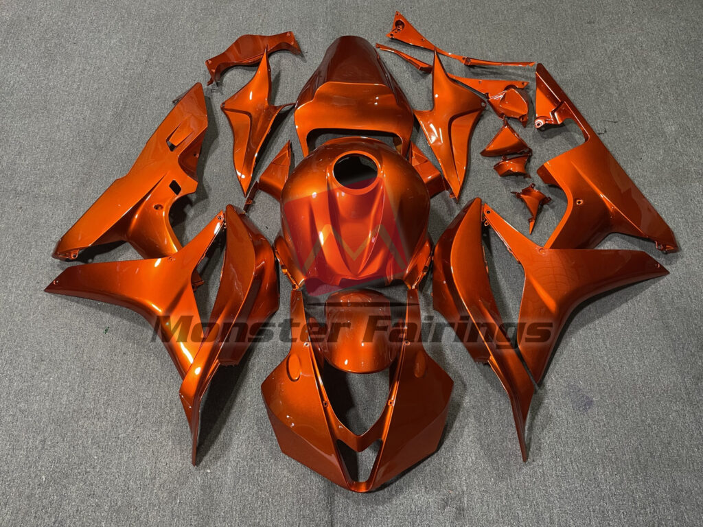 Honda CBR600RR 2007 - 2008 Flat Orange ABS fairings - custom motorcycle bodywork kit by Monster Fairings
