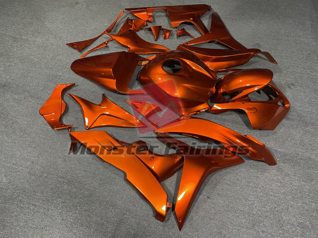 2007 - 2008 Honda CBR600RR Flat Orange fairing set - ABS injection, custom painted by Monster Fairings