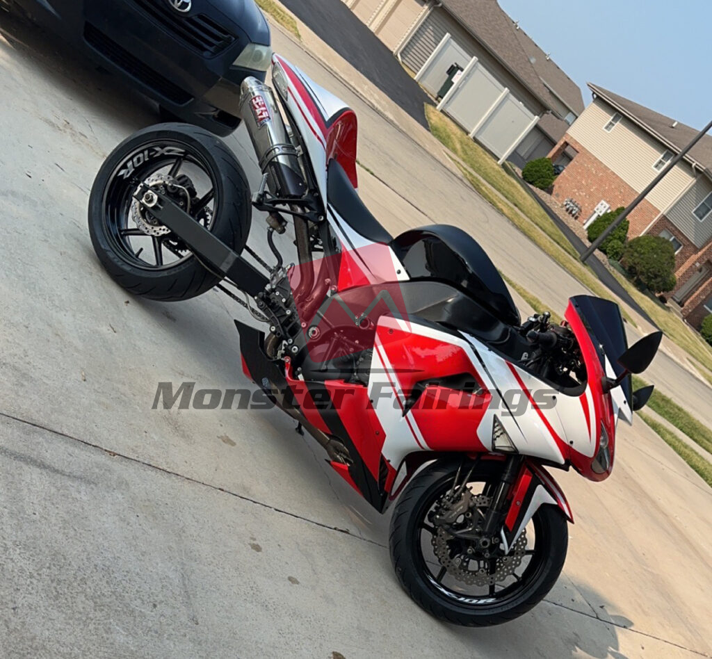 Monster Fairings ABS fairing kit for Kawasaki ZX10R 2006 - 2007 - Gloss Red & White Black, precise OEM fit