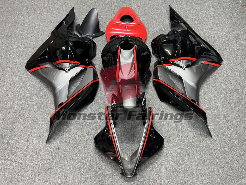 Honda CBR600RR 2009 - 2012 Black Grey Red Pin ABS fairings - custom motorcycle bodywork kit by Monster Fairings