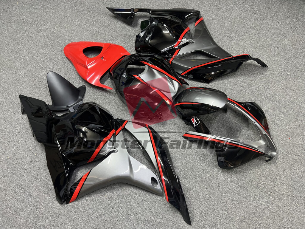 Honda CBR600RR custom ABS fairings 2009 - 2012 in Black Grey Red Pin - durable replacement kit, Monster Fairings