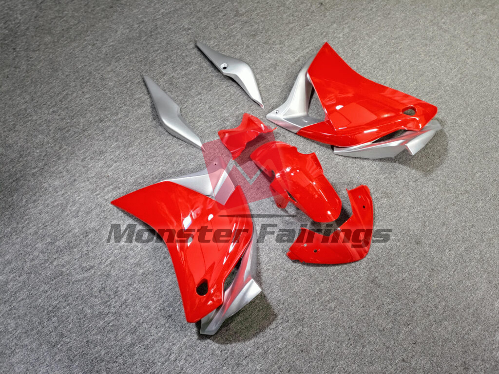 Honda CBR250RR custom ABS fairings 2011 - 2014 in Gloss Red & Silver - durable replacement kit, Monster Fairings
