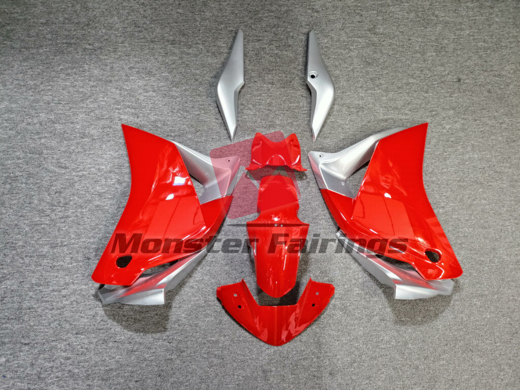 Honda CBR250RR 2011 - 2014 Gloss Red & Silver ABS fairings - custom motorcycle bodywork kit by Monster Fairings