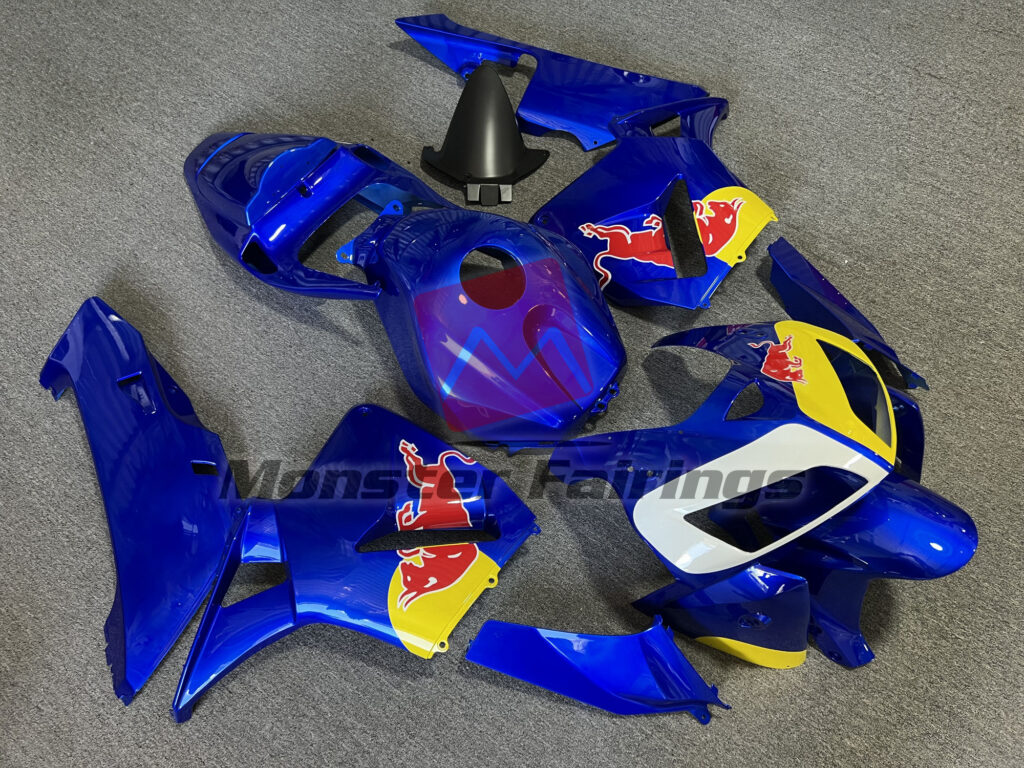 2005 - 2006 Honda CBR600RR Gloss Blue The Bull Style fairing set - ABS injection, custom painted by Monster Fairings