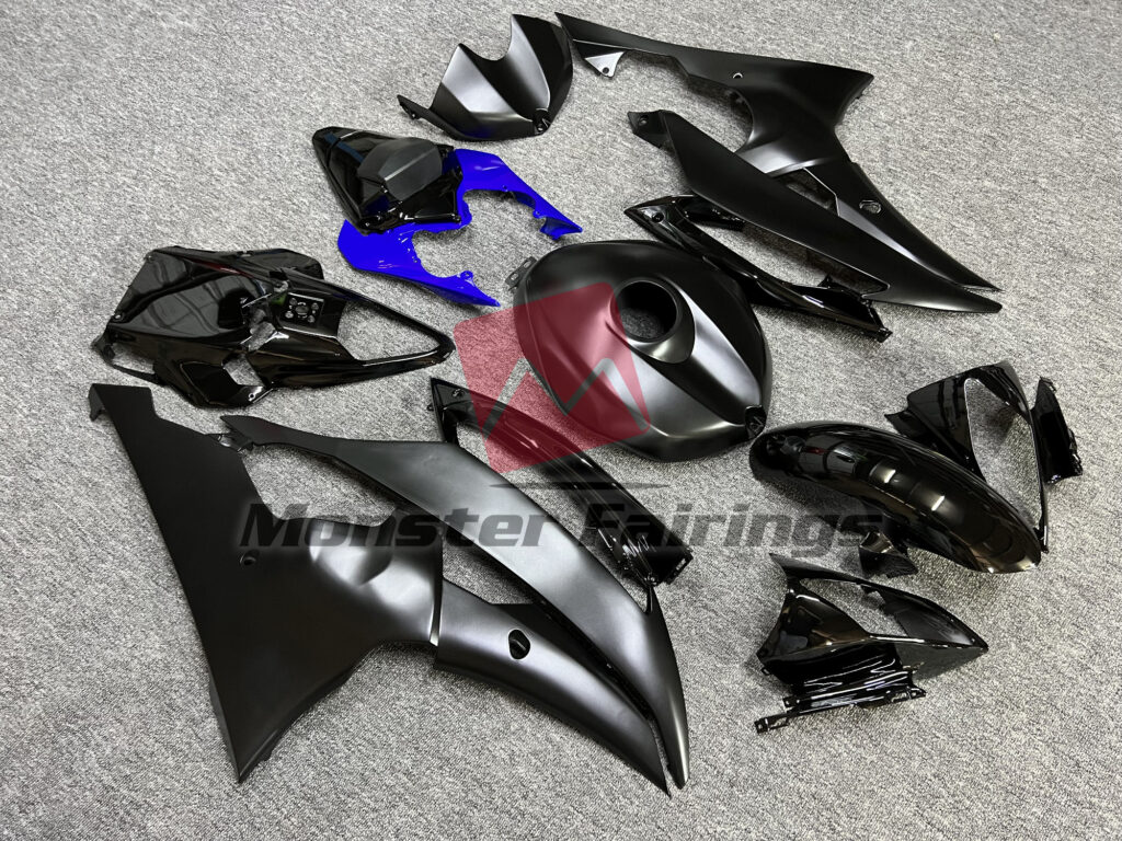 Matte Black & Blue ABS fairings for Yamaha R6 2008 - 2016 - premium OEM fit kit by Monster Fairings