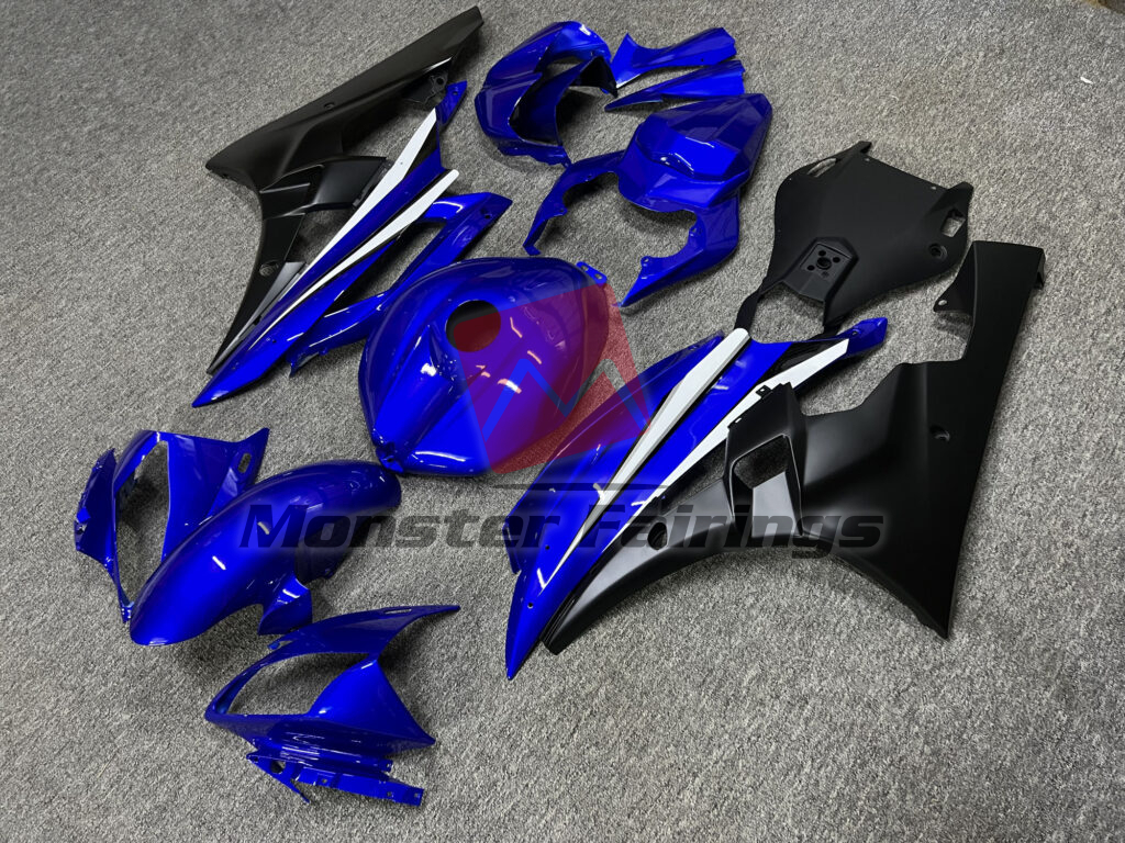 Gloss Blue & Matte Black ABS fairings for Yamaha R6 2006 - 2007 - premium OEM fit kit by Monster Fairings