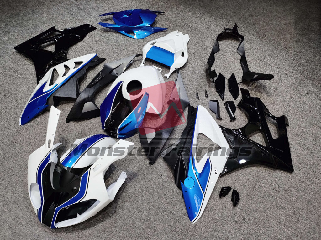 Gloss Blue with White & Black ABS fairings for BMW S1000RR 2009 - 2014 - premium OEM fit kit by Monster Fairings