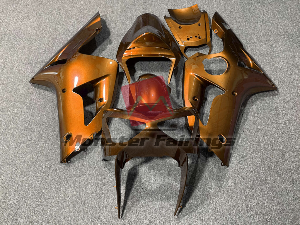 Kawasaki ZX6R 2003 - 2004 Gloss Orange ABS fairings - custom motorcycle bodywork kit by Monster Fairings