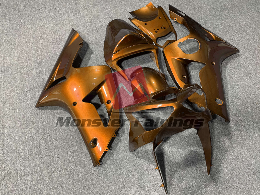 Kawasaki ZX6R custom ABS fairings 2003 - 2004 in Gloss Orange - durable replacement kit, Monster Fairings